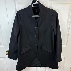 Universal Standard Beas Coat Black Wool Blend